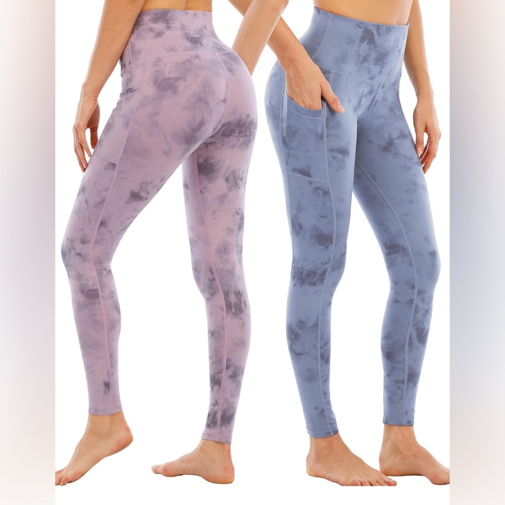 NWOT Bundle of 3 XL Tiedye Leggings: green, pink, and blue